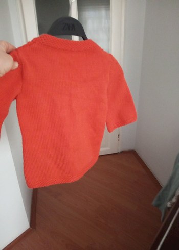 Kız Çocuk Kırmızı Bohem Düğmeli Hırka - Görsel 5