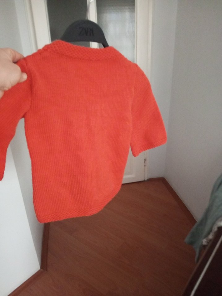 Kız Çocuk Kırmızı Bohem Düğmeli Hırka - Görsel 5