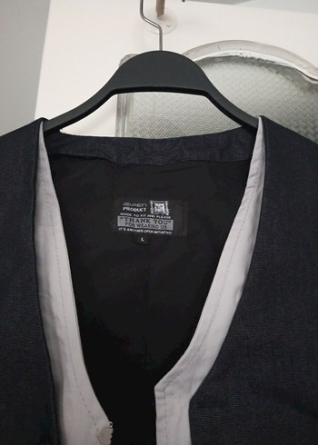 Gri Düğmeli Denim erkek yelek - Görsel 3