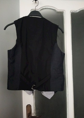 Gri Düğmeli Denim erkek yelek - Görsel 5