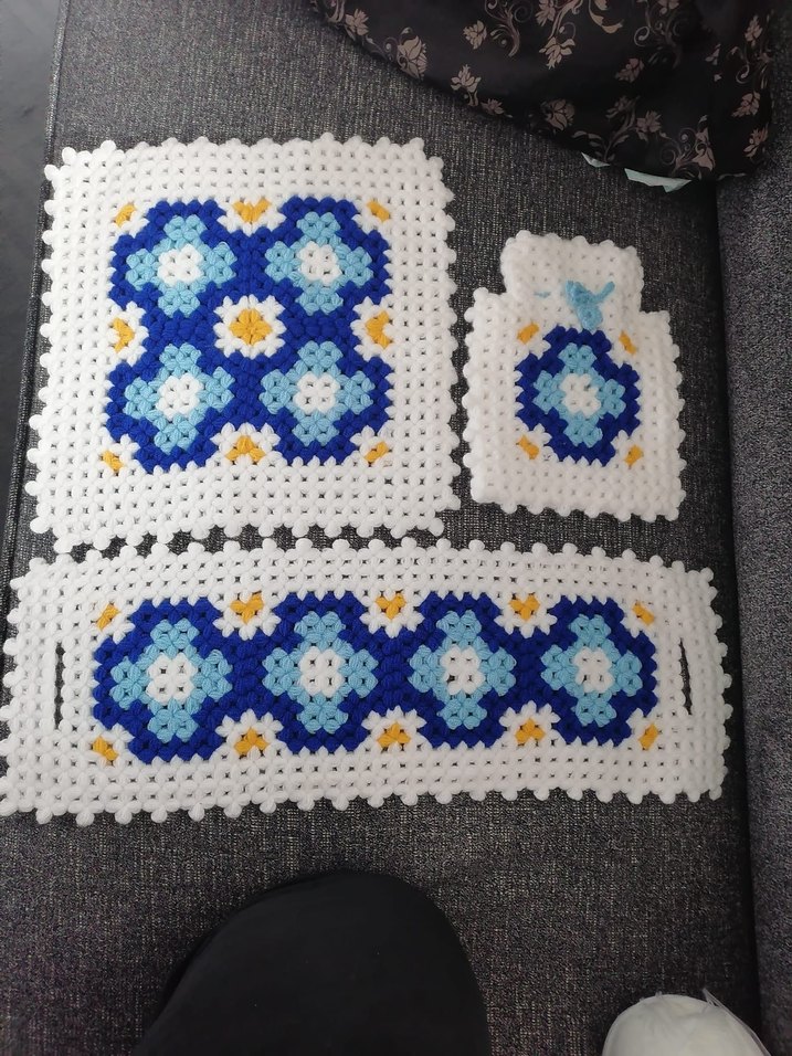 Çiçek Desenli Çok Renkli Banyo Süngeri Seti - Görsel 2