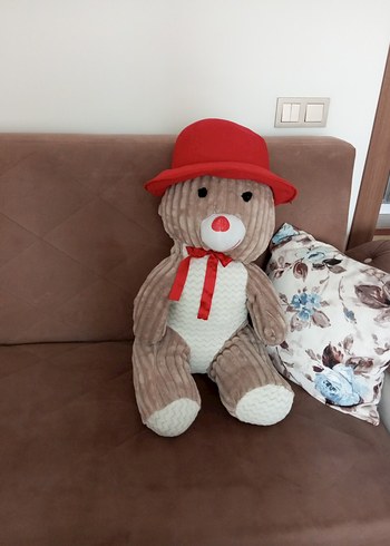 Kırmızı Şapkalı Kahverengi Peluş Ayı - Görsel 7