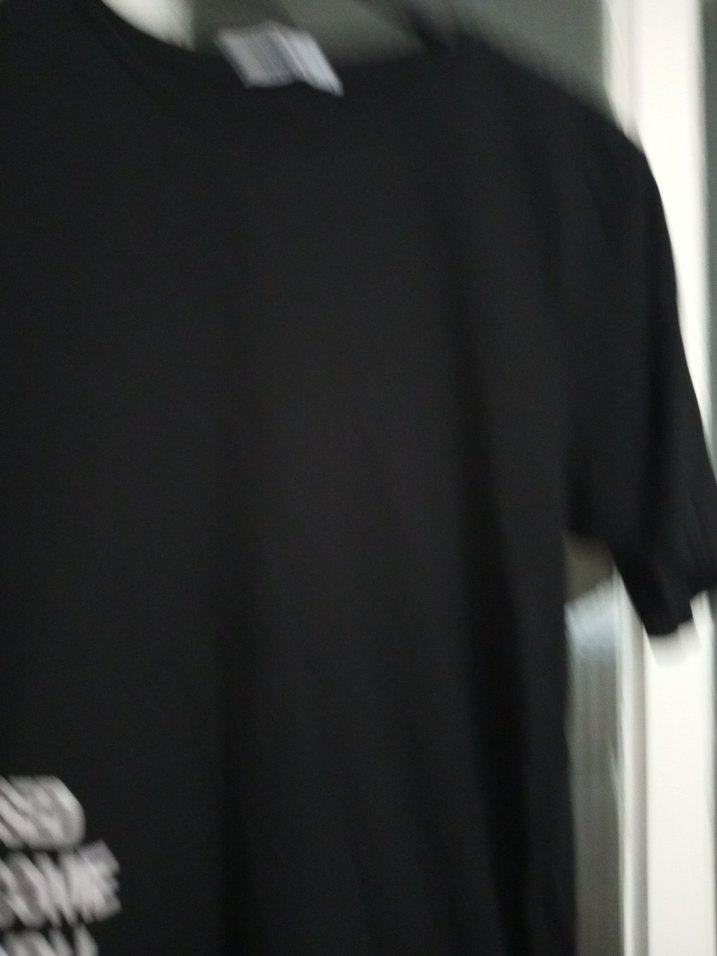 Siyah Baskılı Oversize Tişört - Görsel 4