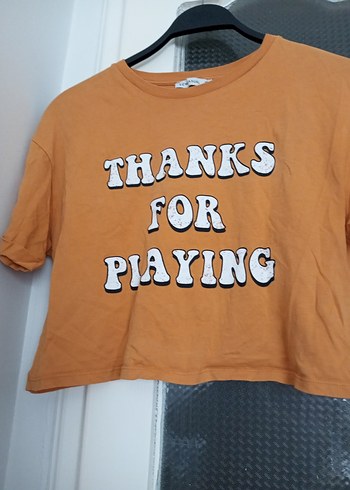 Turuncu Baskılı Kadın Tişört - Görsel 5