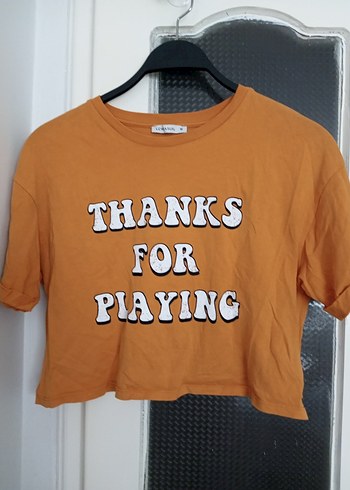 Turuncu Baskılı Kadın Tişört - Görsel 2