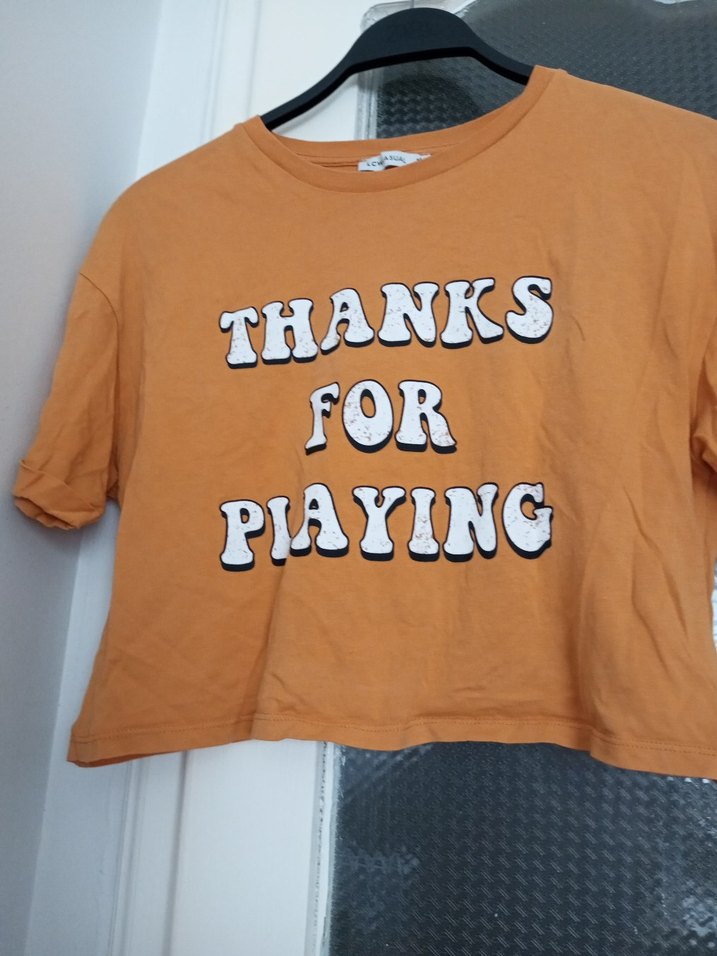 Turuncu Baskılı Kadın Tişört - Görsel 5