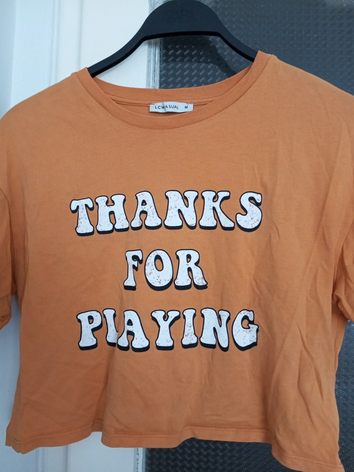 Turuncu Baskılı Kadın Tişört - Görsel 3