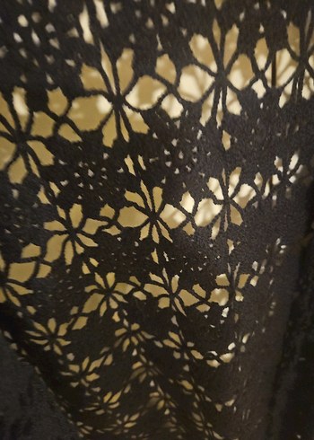 Dantel Detaylı Siyah Bohem Kadın Hırka - Görsel 2