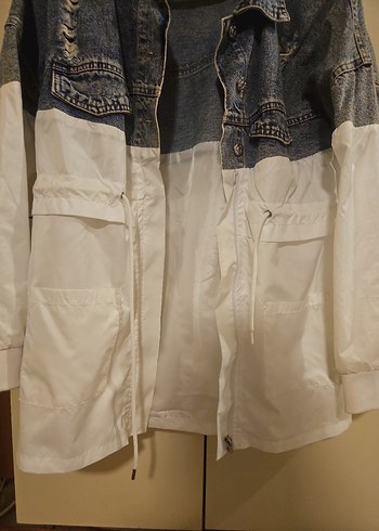 Kadın Beyaz  Bağcıklı kot8 Denim Ceket - Görsel 4