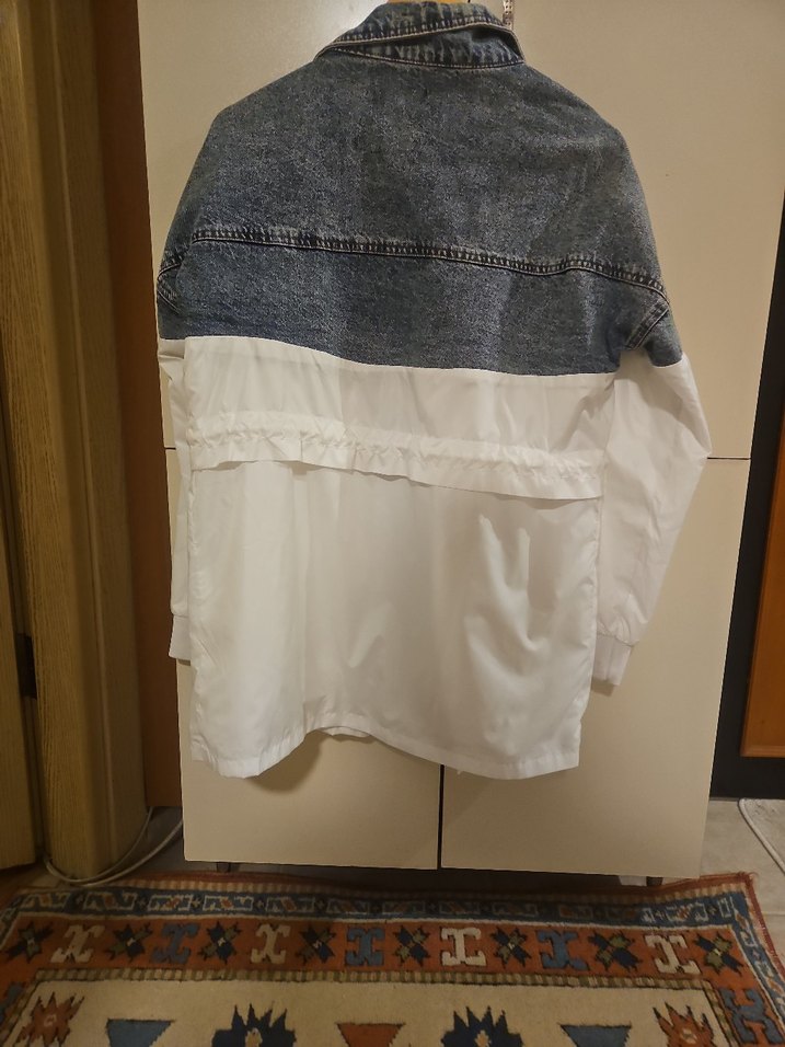 Kadın Beyaz  Bağcıklı kot8 Denim Ceket - Görsel 3