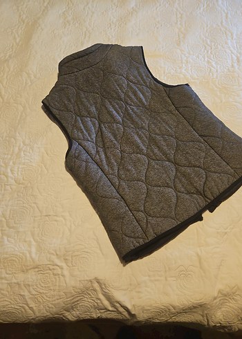 Gri Kadın Yelek Fermuarlı Yüksek Yakalı - Görsel 6