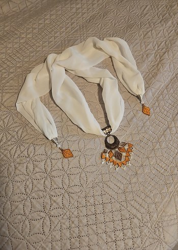 Boncuk ve iğne oyası  İşlemeli Bohem Broş - Görsel 2