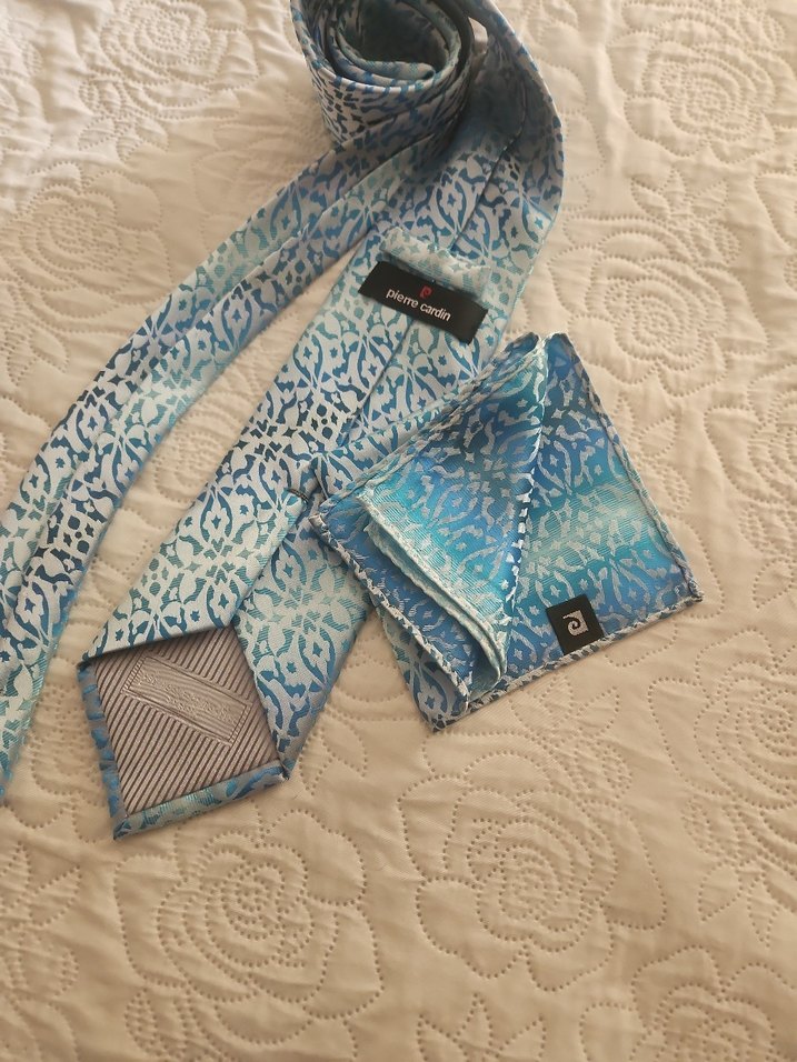 Pierre Cardin Mavi Desenli Erkek Kravat - Görsel 4