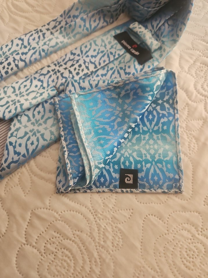 Pierre Cardin Mavi Desenli Erkek Kravat - Görsel 3