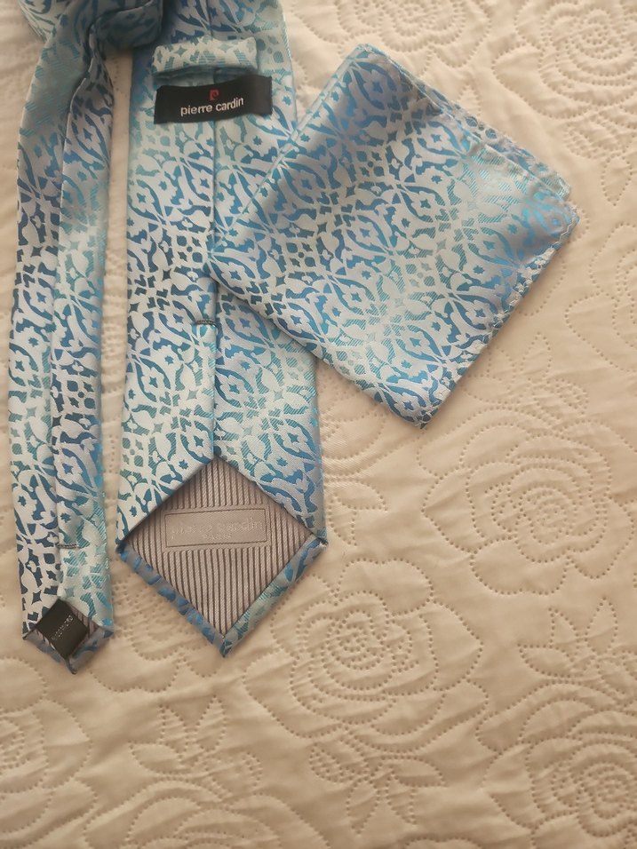 Pierre Cardin Mavi Desenli Erkek Kravat - Görsel 5