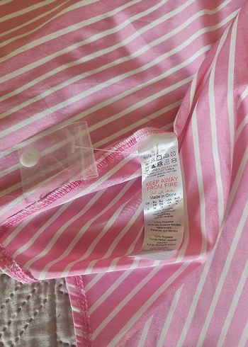 Boohoo marka Pembe Çizgili Pamuklu Uzun Kollu Gömlek - Görsel 6