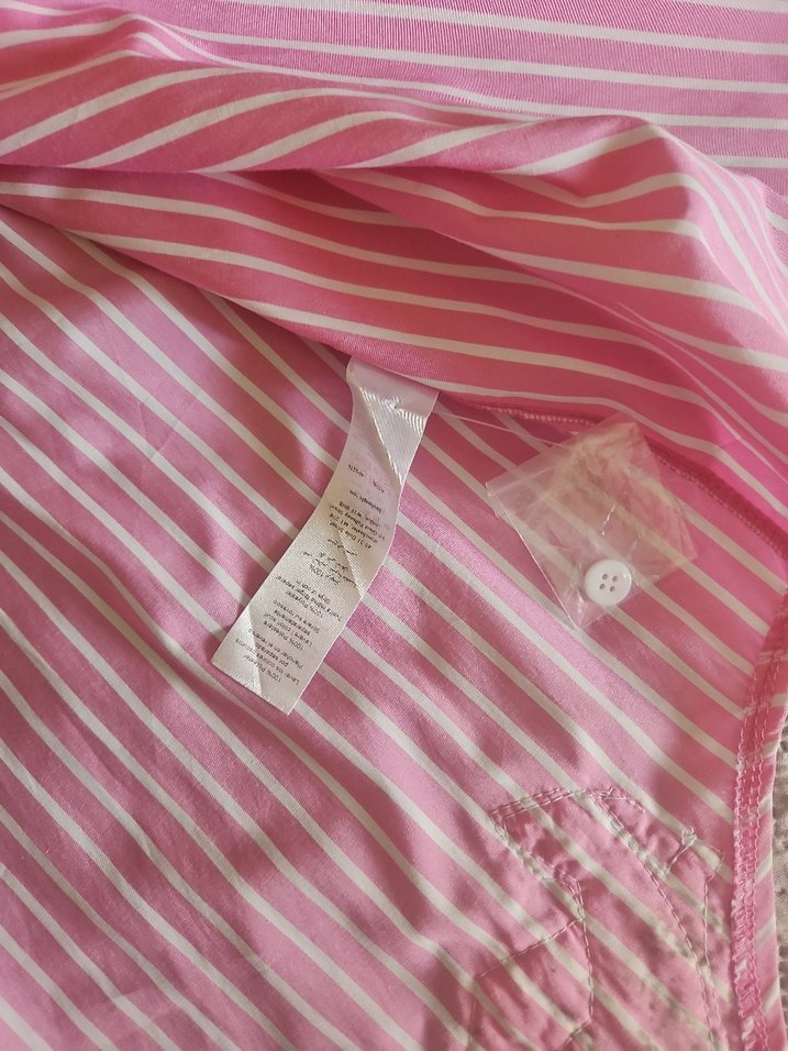 Boohoo marka Pembe Çizgili Pamuklu Uzun Kollu Gömlek - Görsel 4