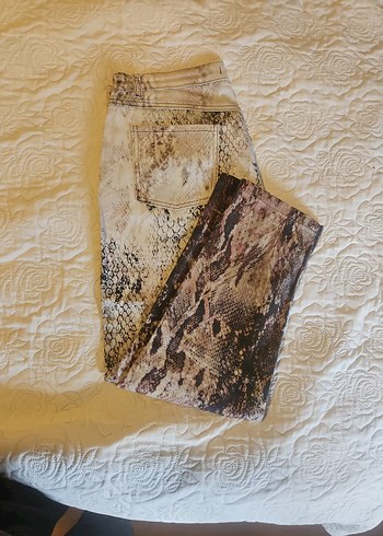 orjinal MUDO Kahverengi bej Yılan Desenli Pantolon - Görsel 4