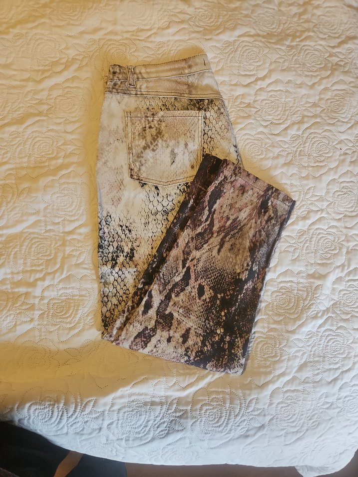 orjinal MUDO Kahverengi bej Yılan Desenli Pantolon - Görsel 4