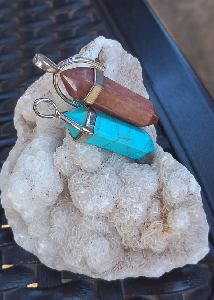 Doğaltaş pandül kolye ucu - Görsel 2