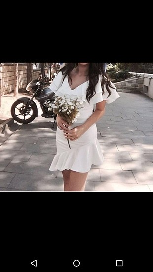 trendyol milla beyaz kısa elbise