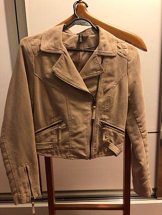 H&M suet gorunumlu bej ceket