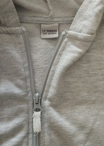 Kız Çocuk Gri Kapüşonlu Fermuarlı Sweatshirt-LC WAİKİKİ - Görsel 2