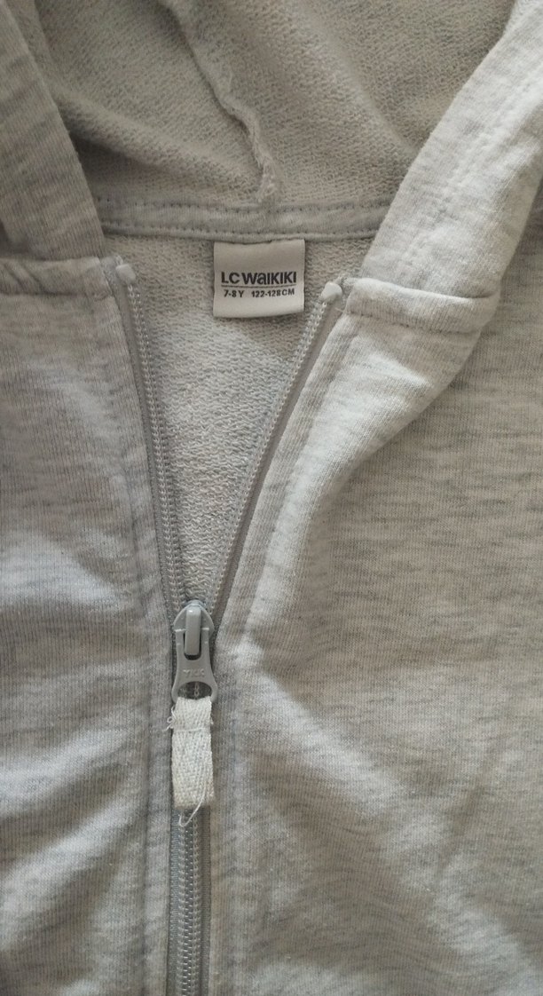 Kız Çocuk Gri Kapüşonlu Fermuarlı Sweatshirt-LC WAİKİKİ - Görsel 2