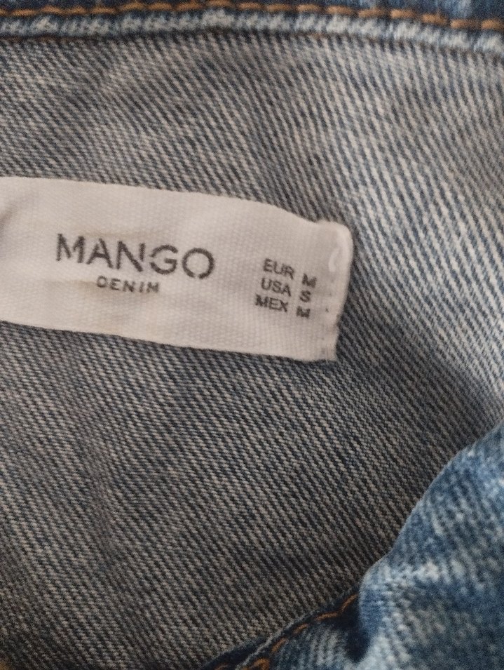 Düğmeli Mavi Kadın Denim Ceket -Mango - Görsel 2