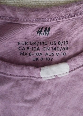 H&M Kolsuz Mor Pamuklu Kız Elbisesi