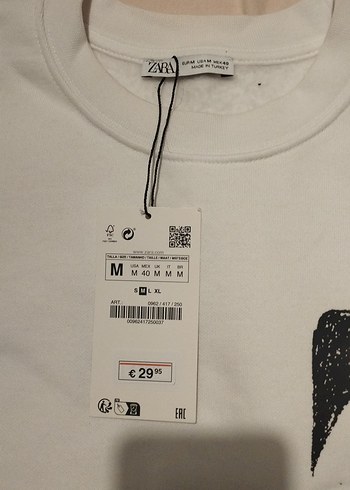 Beyaz Pamuklu Baskılı Erkek Sweatshirt - Görsel 2