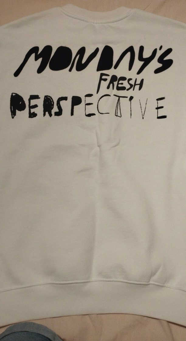 Beyaz Pamuklu Baskılı Erkek Sweatshirt - Görsel 4