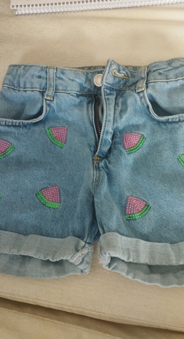 Düğmeli Kız Kot Şort - Görsel 2