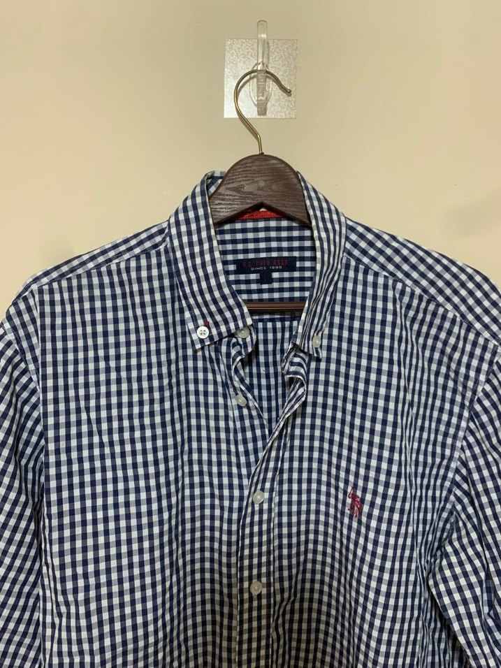 Erkek Düğmeli Uzun Kollu Gri Pamuk Gömlek - Görsel 5