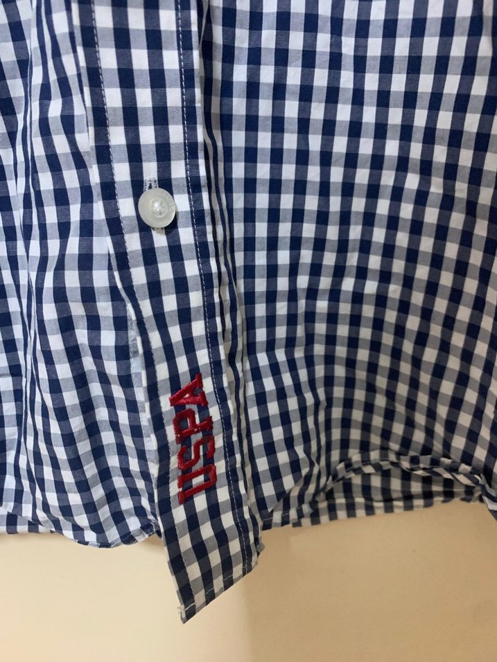 Erkek Düğmeli Uzun Kollu Gri Pamuk Gömlek - Görsel 4