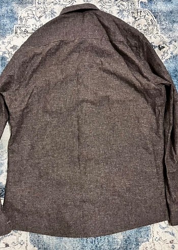 Erkek Kahverengi Keten Uzun Kollu Gömlek - Görsel 2