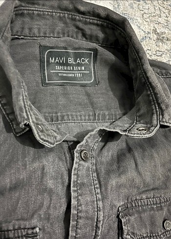 Erkek Siyah Denim Uzun Kollu Gömlek - Görsel 2