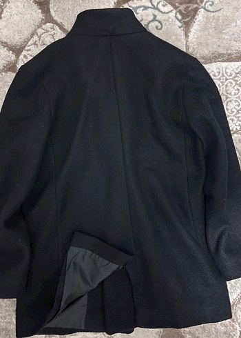 Düğmeli Siyah Erkek Kaban - Görsel 4