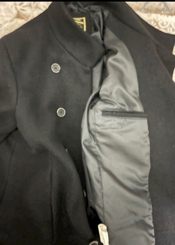 Düğmeli Siyah Erkek Kaban - Görsel 5