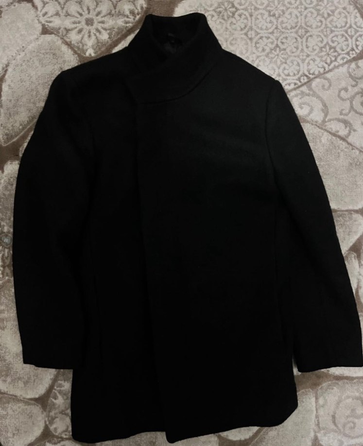 Düğmeli Siyah Erkek Kaban - Görsel 2