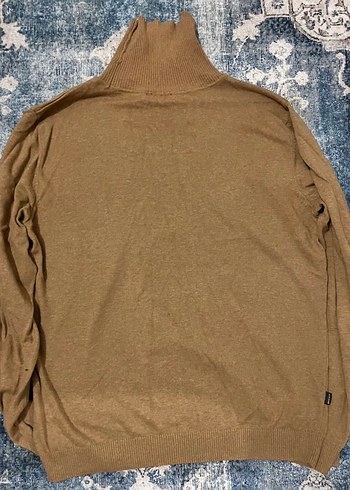 Kahverengi erkek Boğazlı Uzun Kollu Triko - Görsel 2