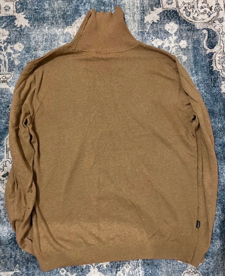 Kahverengi erkek Boğazlı Uzun Kollu Triko - Görsel 2
