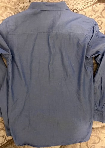 Mavi Uzun Kollu Düğmeli Erkek Gömlek - Görsel 3