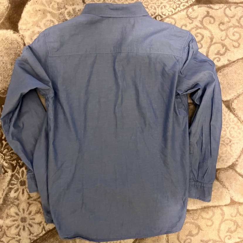 Mavi Uzun Kollu Düğmeli Erkek Gömlek - Görsel 3