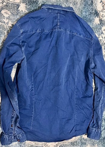 Lacivert Denim Erkek Gömlek - Görsel 3