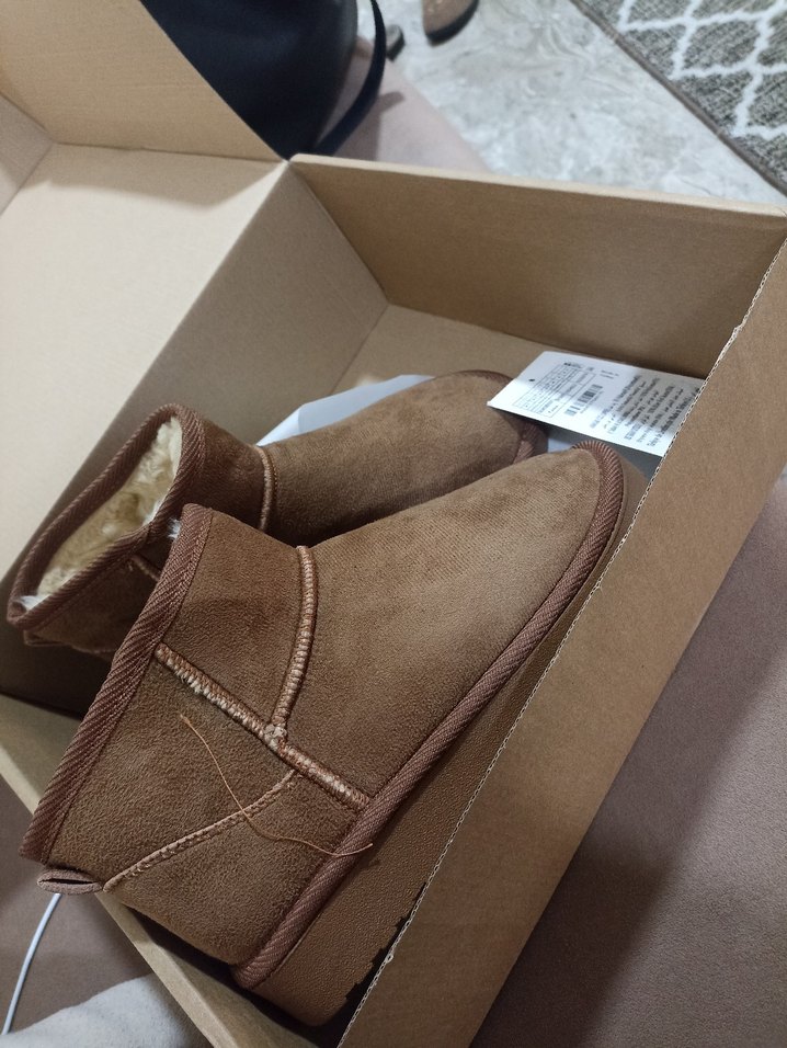 Kahverengi Süet Kadın Dolgu Topuk Ugg Bot - Görsel 2