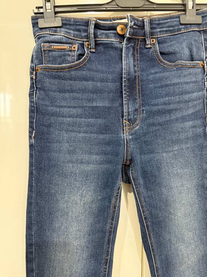 Lacivert Kadın Denim Normal Kesim Pantolon - Görsel 4