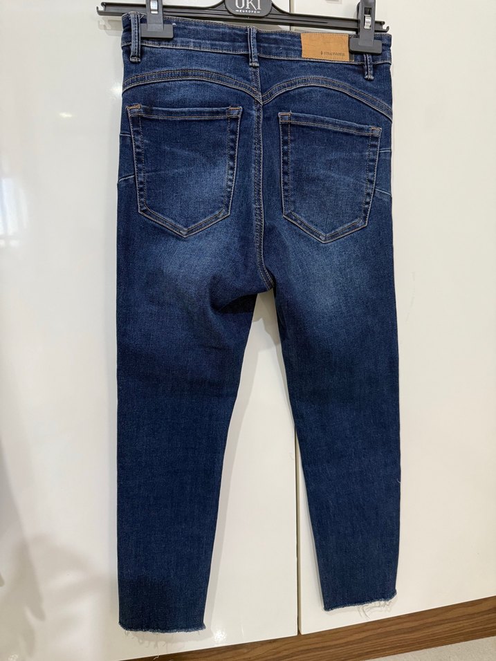 Lacivert Kadın Denim Normal Kesim Pantolon - Görsel 2