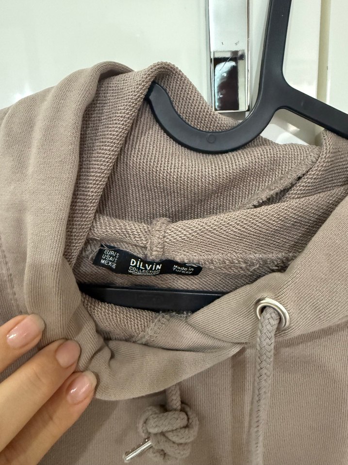 Vizon Kapüşonlu Kadın Sweatshirt - Görsel 4