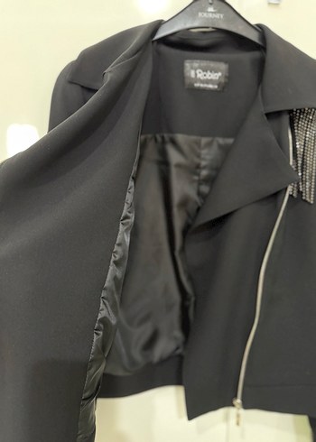 Püsküllü Siyah Kadın Deri Ceket - Görsel 7